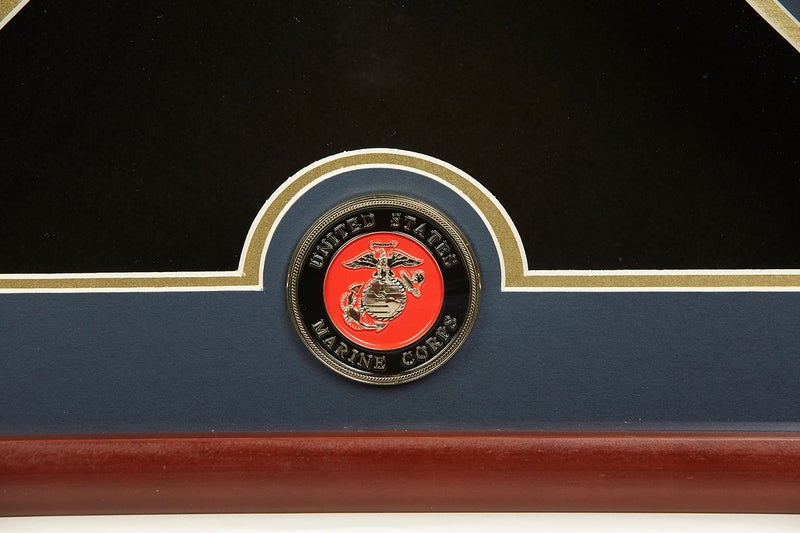 Allied Flag US Flag Display Case with Marine Corps Medallion Crafted from Premium Quality Materials - Made in USA - Image 3
